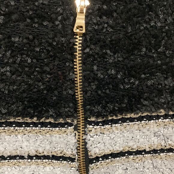 Colou Power Jacket & Skirt Set in Black & White Boucle with Gold Metallic Thread - Picture 8 of 13